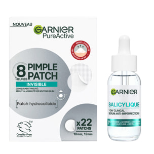 Garnier PureActive Salicylique Coffret Routine Sérum Salicylique & Pimple Patch