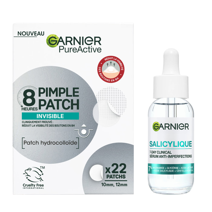 Garnier PureActive Salicylique Coffret Routine Sérum Salicylique & Pimple Patch
