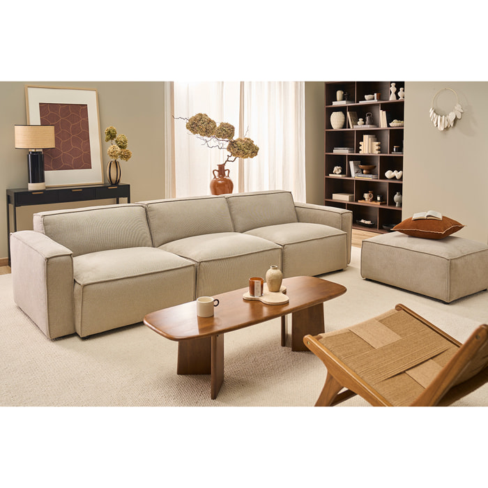 Module d'angle gauche pour canapé en tissu chenille beige SPLIT