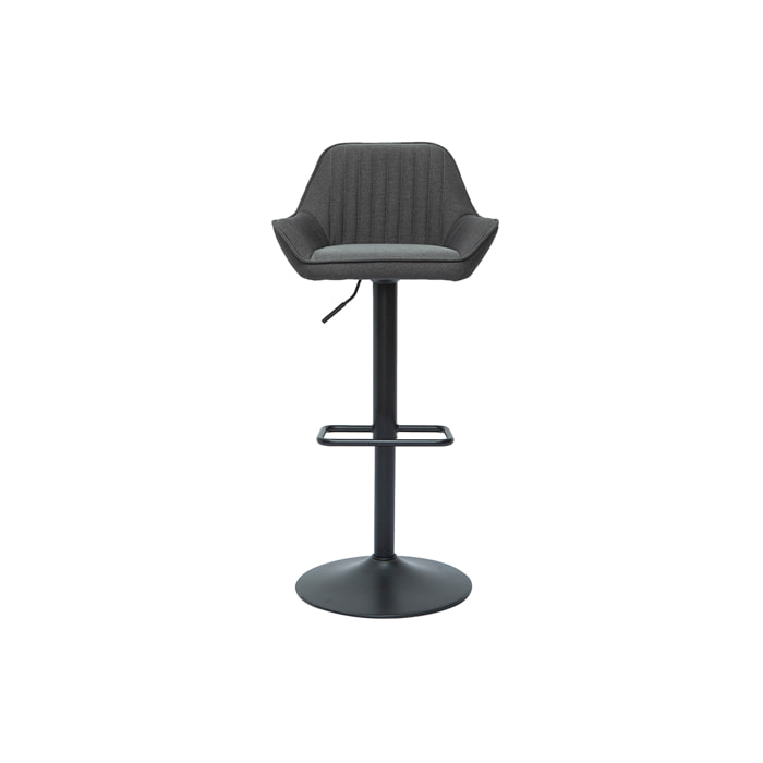 Tabourets de bar réglables design en tissu gris anthracite (lot de 2) RONNIE