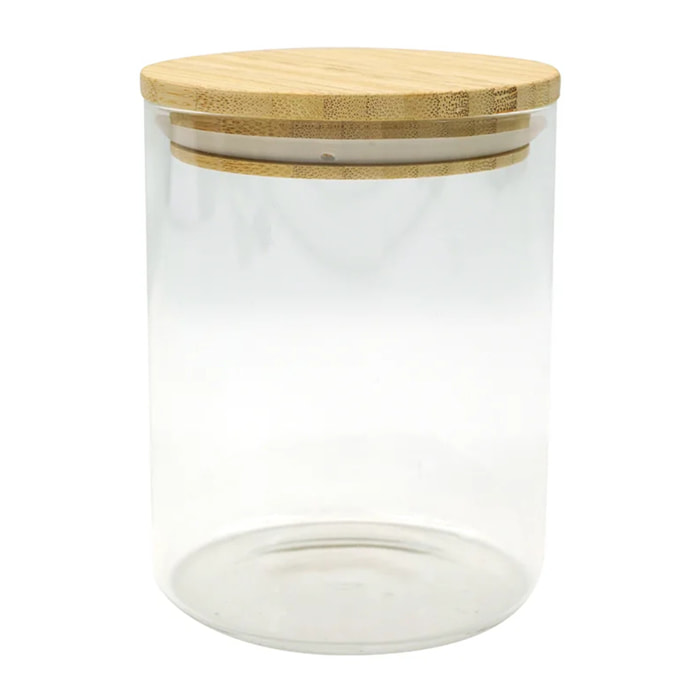 Boîte de conservation en verre 0,9L avec couvercle en Bambou Fackelmann Nature