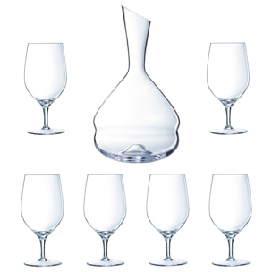 Opéra - 1 caraffa da 2 L e 6 bicchieri a stelo da 47 cl