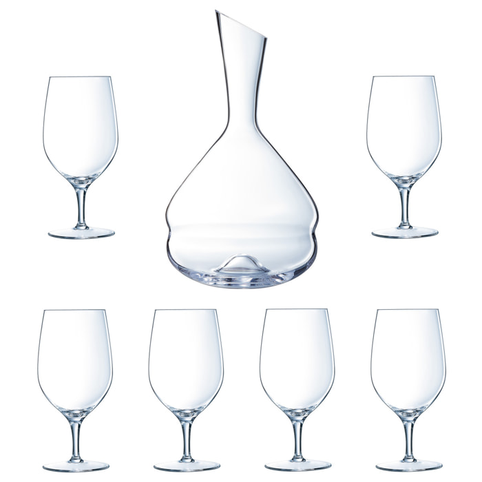 Opéra - 1 caraffa da 2 L e 6 bicchieri a stelo da 47 cl