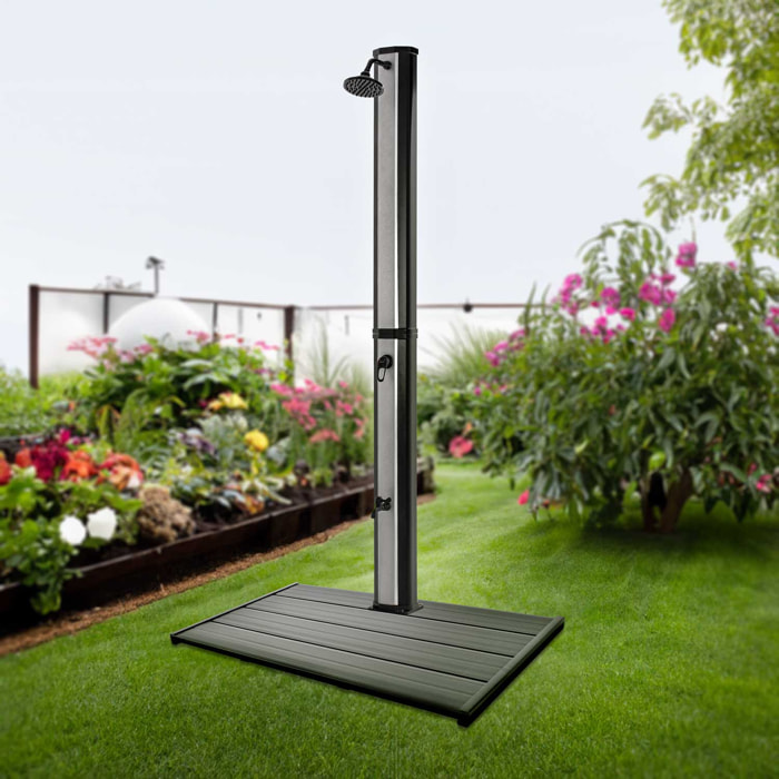 Doccia solare da giardino in PVC da 35L con pedana - Surya Silver & Dasar