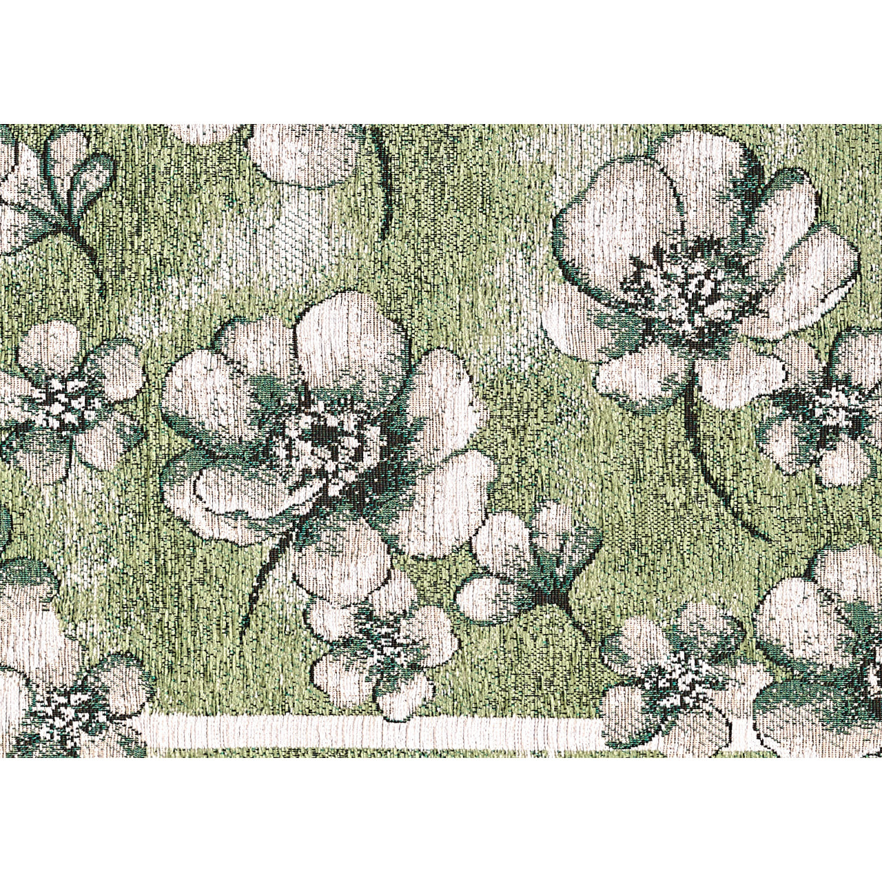 Tappeto Jacquard Ideale Cucina Ingresso Made In Italy Antiscivolo, Lavabile, Morbido Disegno Emily Verde By Suardi