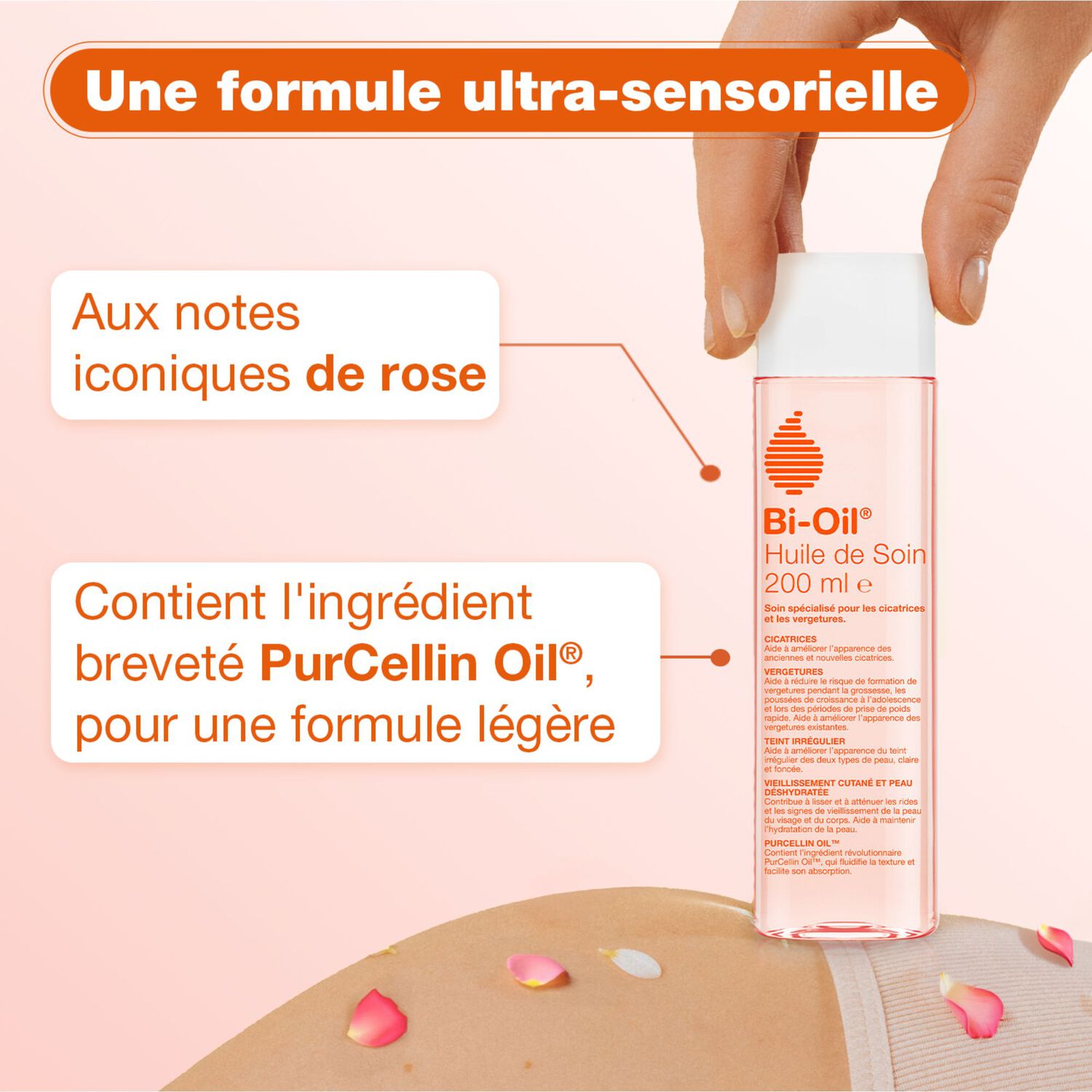 Huile Nourrissante - Huile de Soin Vergetures Cicatrices Peau Sèche et Teint Irrégulier 200ml