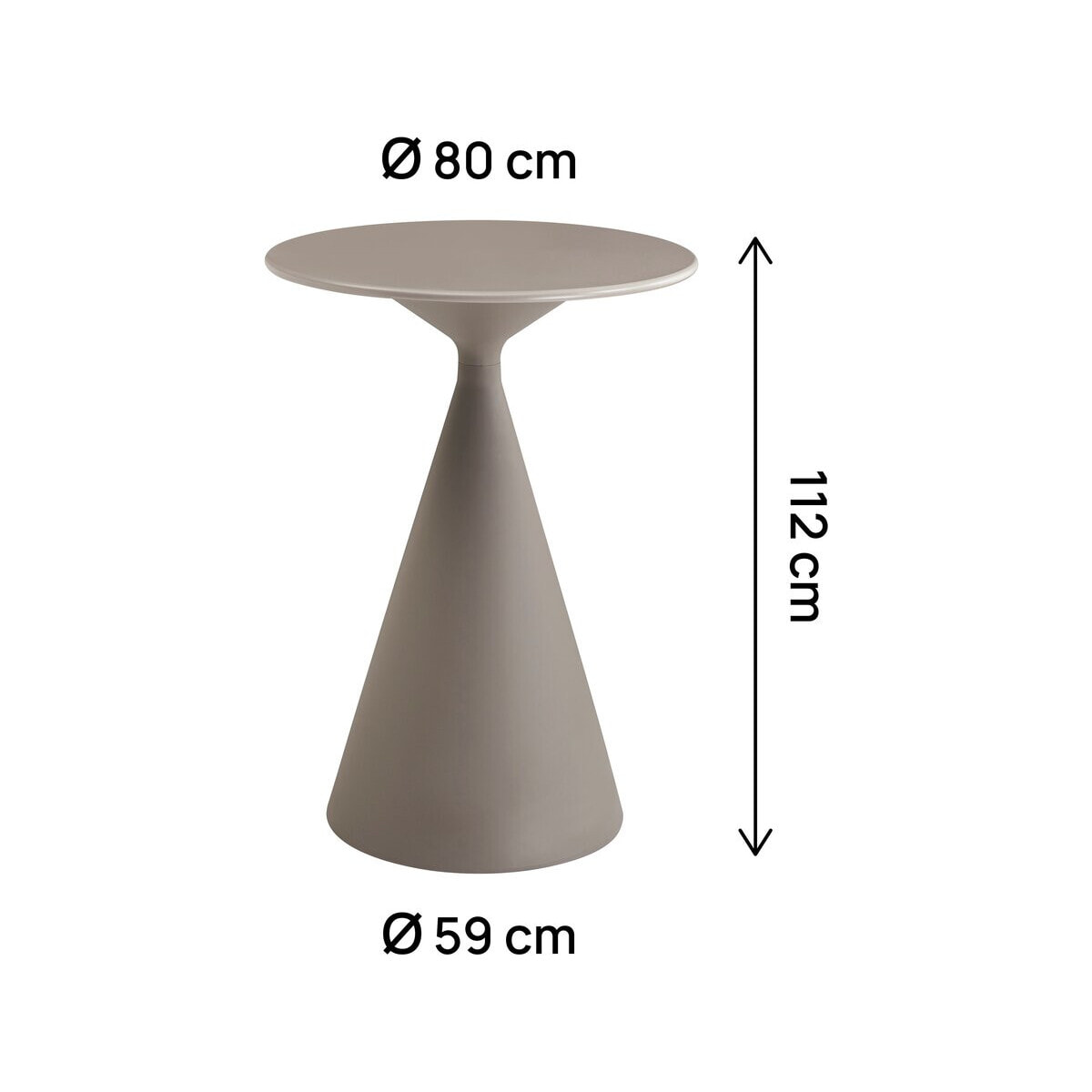 Table haute bistro de jardin ⌀80 cm "Néora" - Taupe