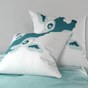 Parure De Housse De Couette 100% Coton 2pcs Louma - Bleu Canard