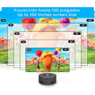 Mini proiettore LCD YT200, mirroring dello schermo iOS/Android cablato. Supporta la risoluzione 1080P. Connessione USB. Da 14 a 100 pollici. Con telecomando.