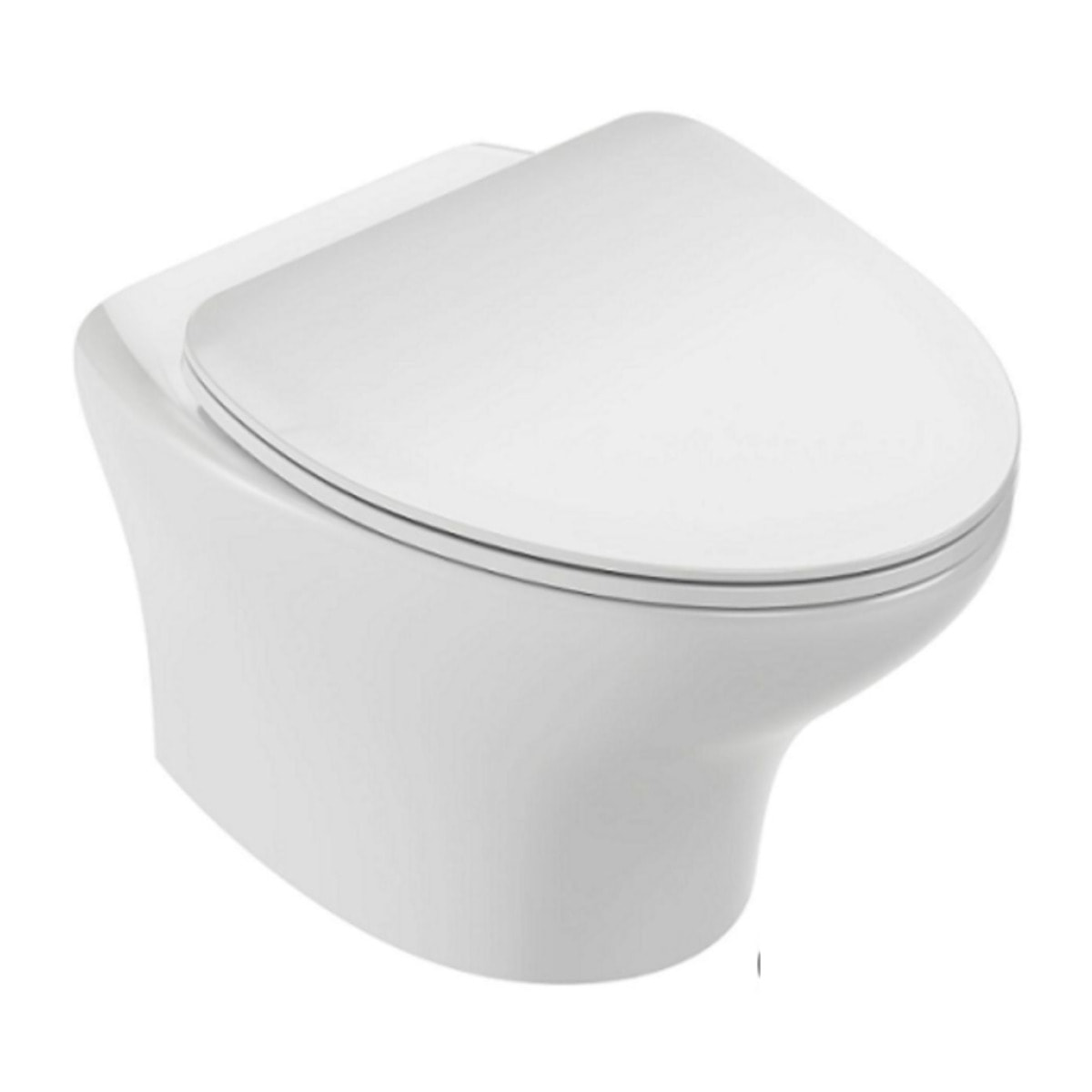 Cuvette WC suspendu sans bride compact Nouvelle Vague avec abattant frein de chute extra-plat déclipsable