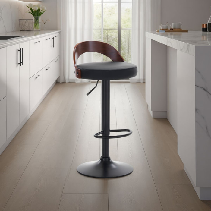 Tomasucci Ensemble de 2 tabourets RUBEN en bois foncé