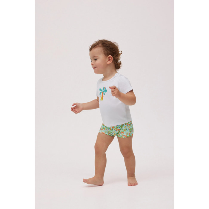 Completo costume boxer bimbo palme e maglietta