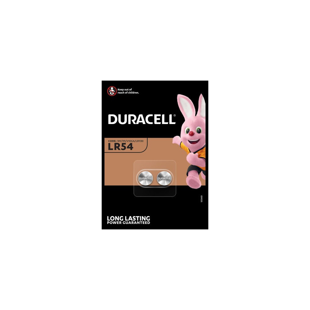 5x2 Piles Duracell Bouton LR54