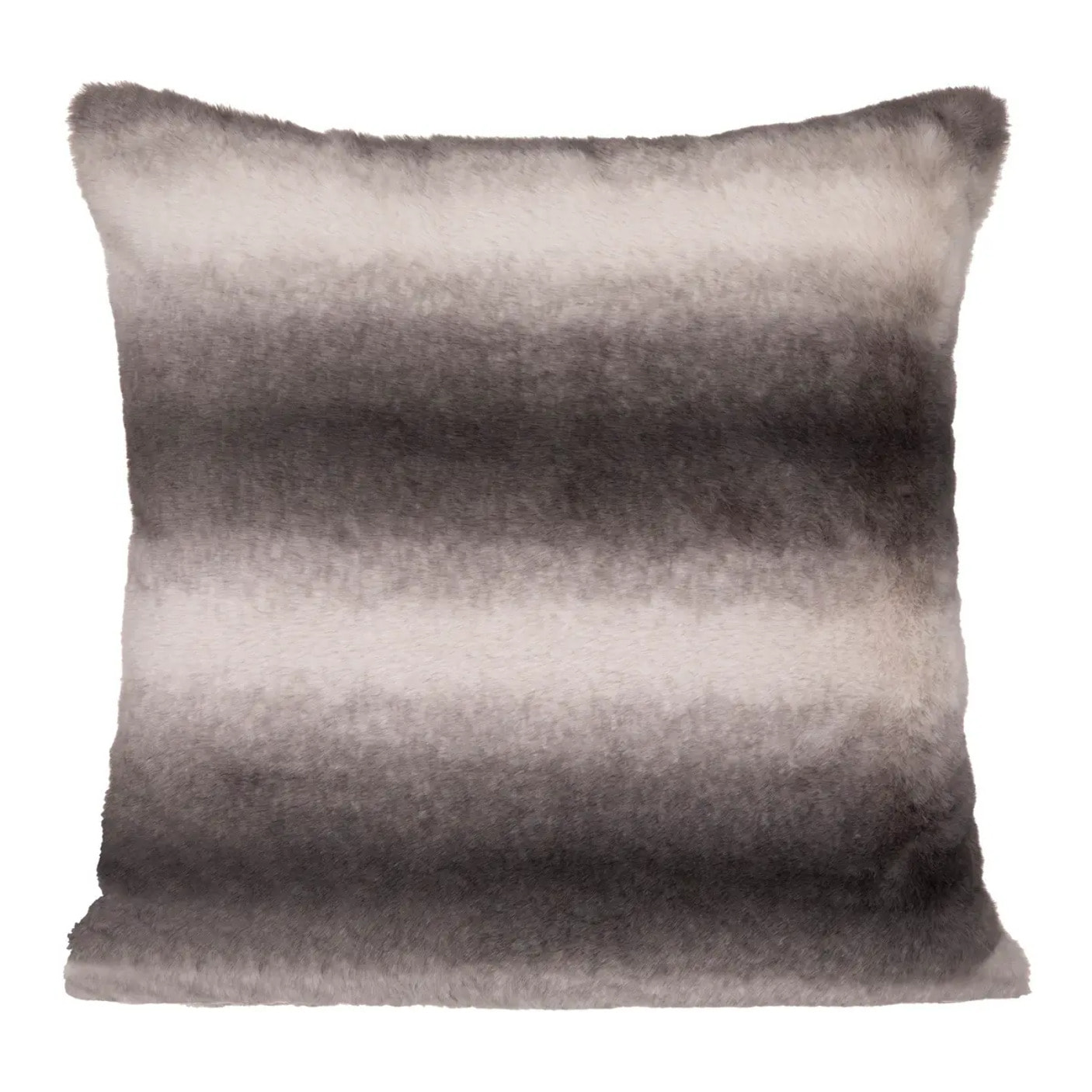 Coussin "Grizzli" - fausse fourrure - gris - 45x45 cm