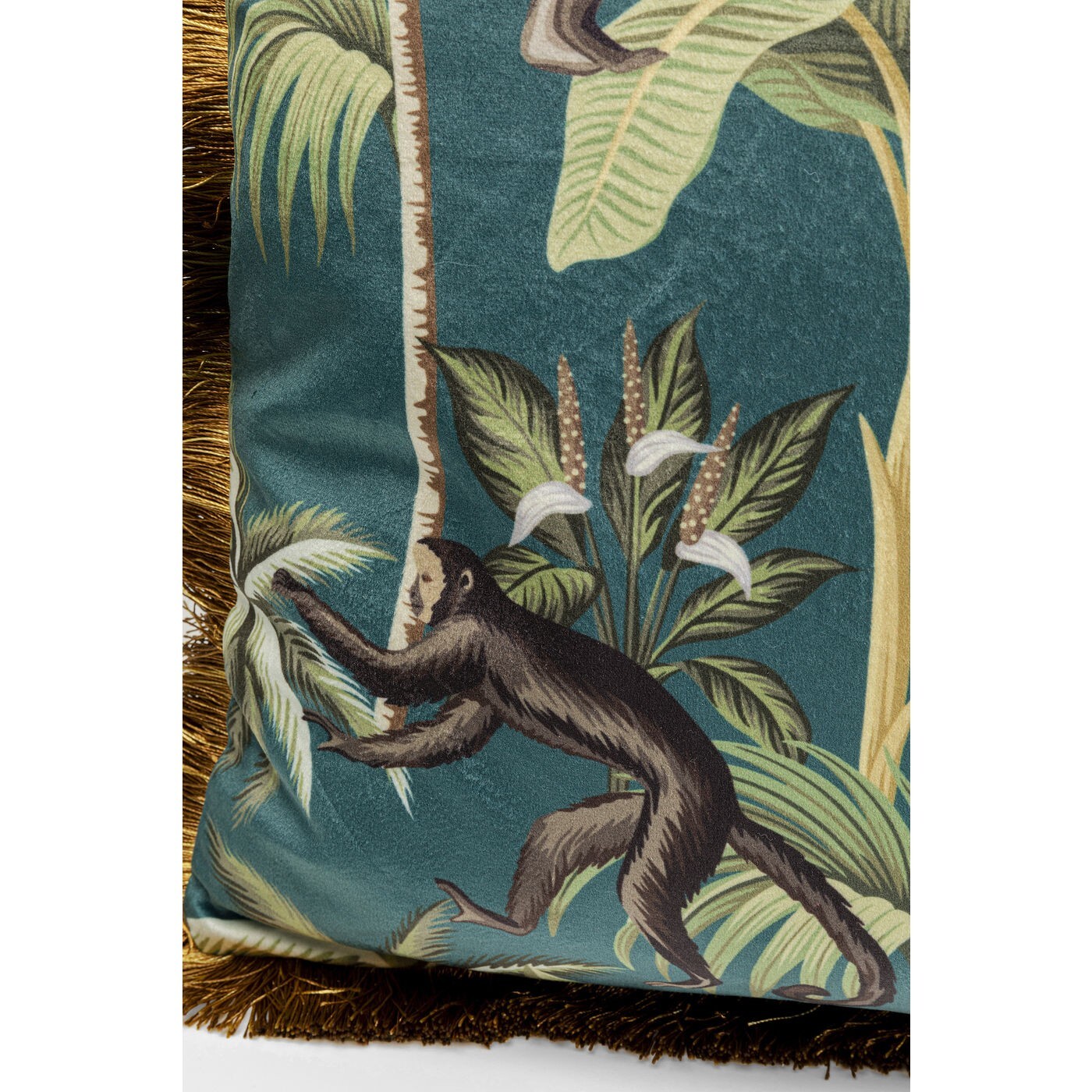 Coussin à franges Jungle singes 45x45cm Kare Design