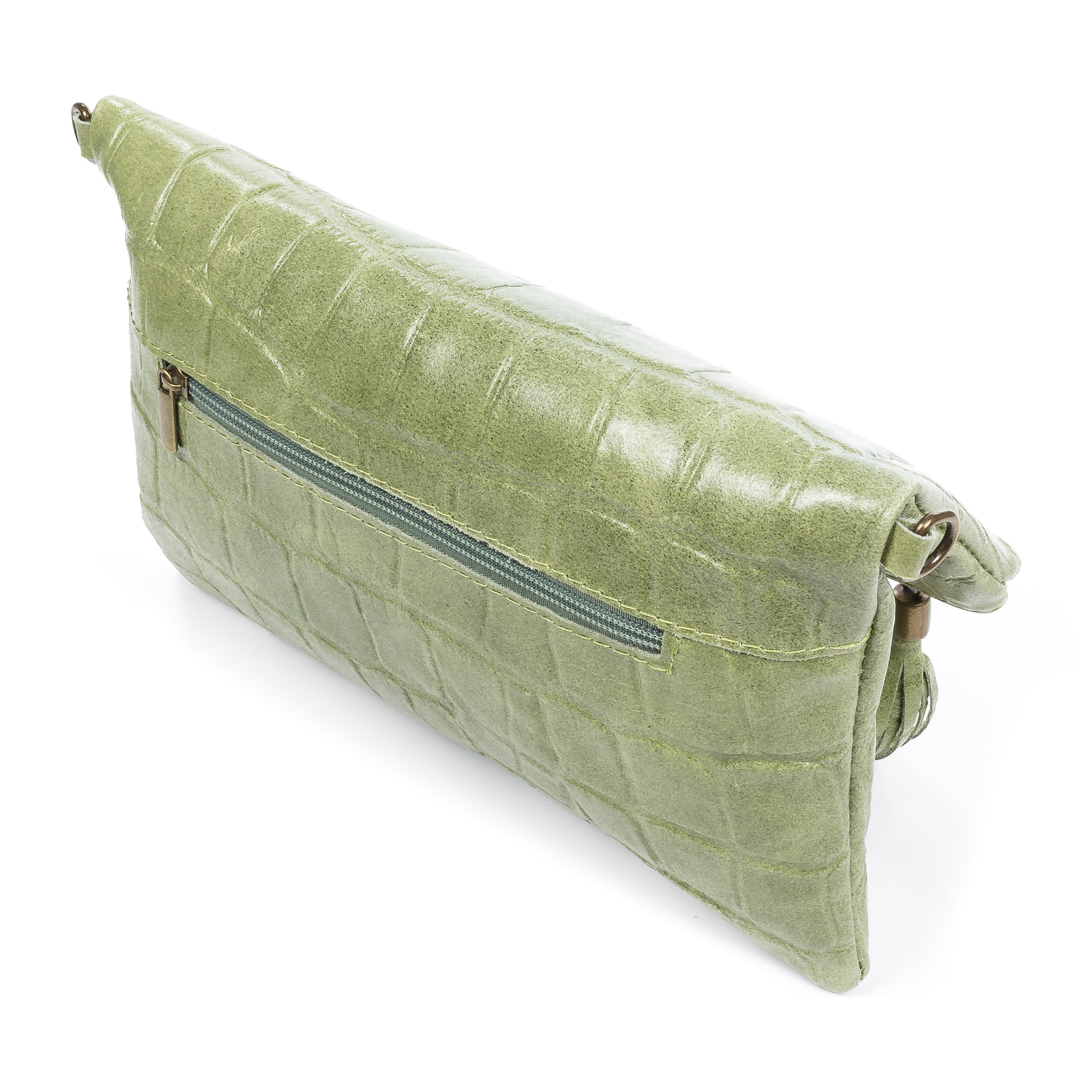 Lecce Borsa a tracolla Donna.Cuoio autentico Camoscio Inciso Coccodrillo