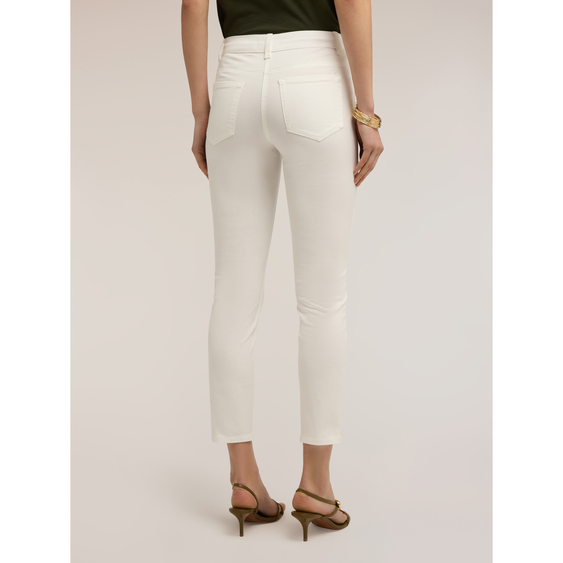 Motivi - Pantaloni slim in drill di cotone - Bianco