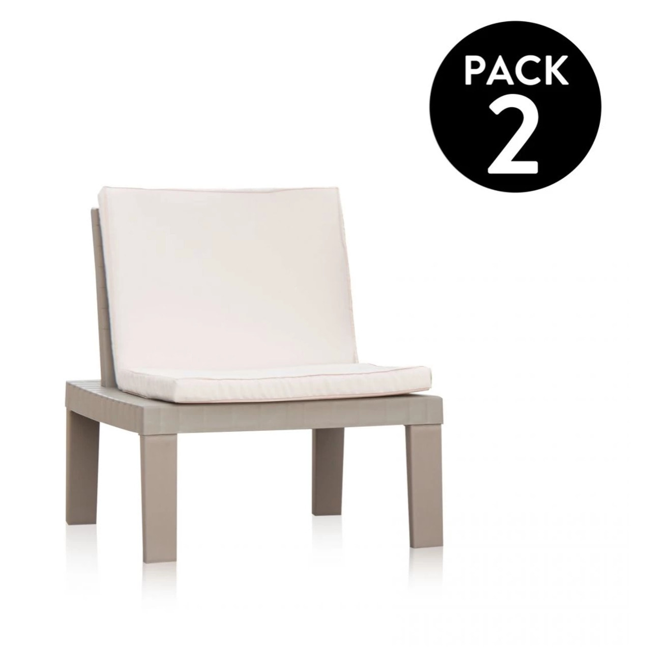 Pack 2 butacas-sofá Wave Taupé
