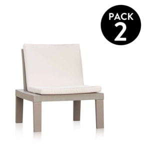 Pack 2 butacas-sofá Wave Taupé