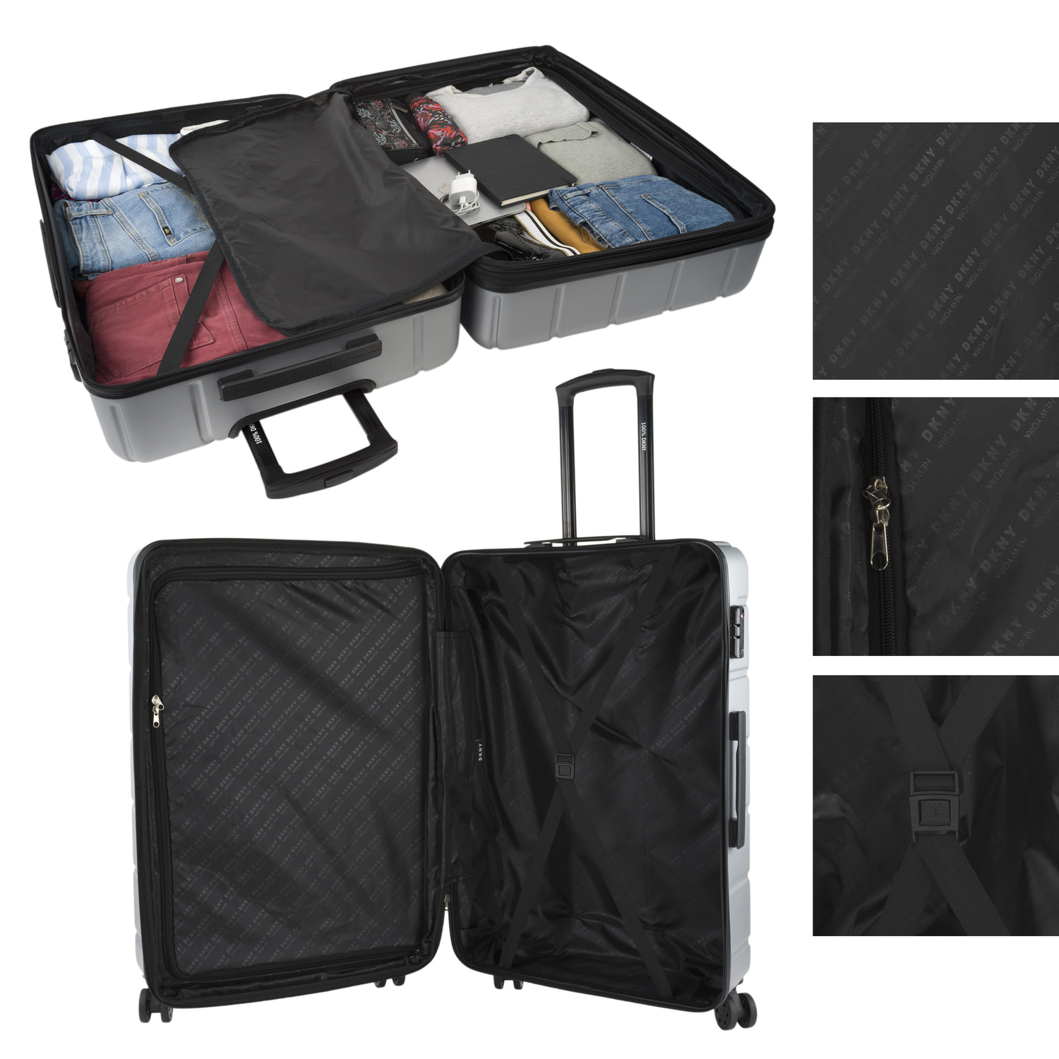 Maleta Abs Grande Dkny Dkny-911 Side Tracked Plata