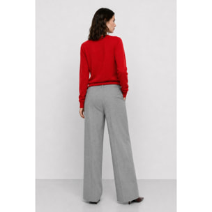Kocca - Maglia da donna in angora con scollo a V e maniche lunghe Donna