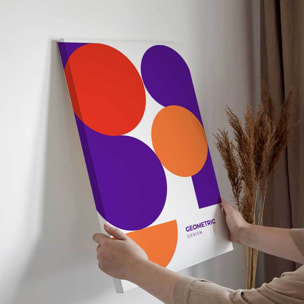Tableau géométrique cercles violet et orange Toile imprimée