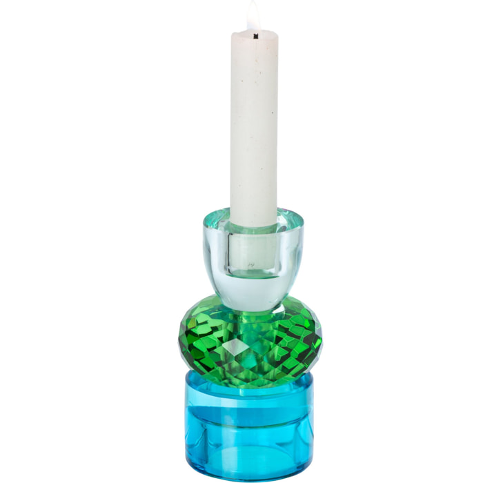 J-Line chandelier - verre - vert émeraude/bleu azur