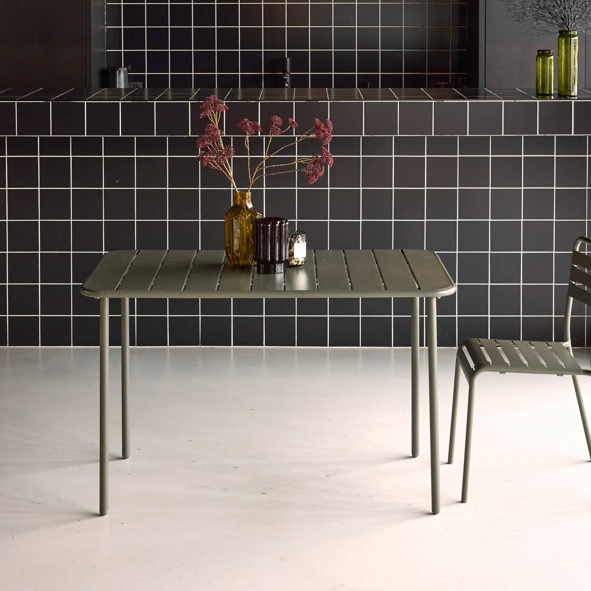 Table de jardin métal 4 places AMÉLIA