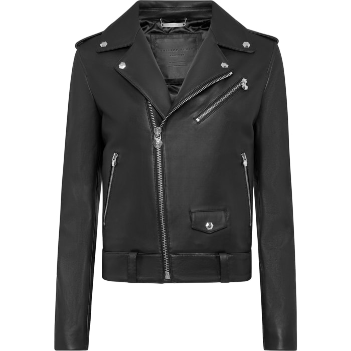 PHILIPP PLEIN Giacca biker in pelle