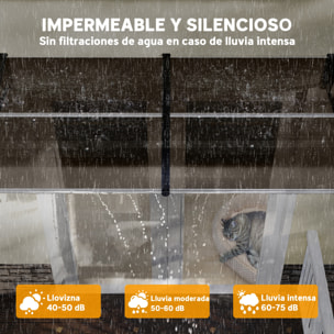 Tejadillo de Protección 200x96 cm Marquesina Exterior para Puertas y Ventanas contra Sol y Lluvia con Soporte de PP Policarbonato Marrón