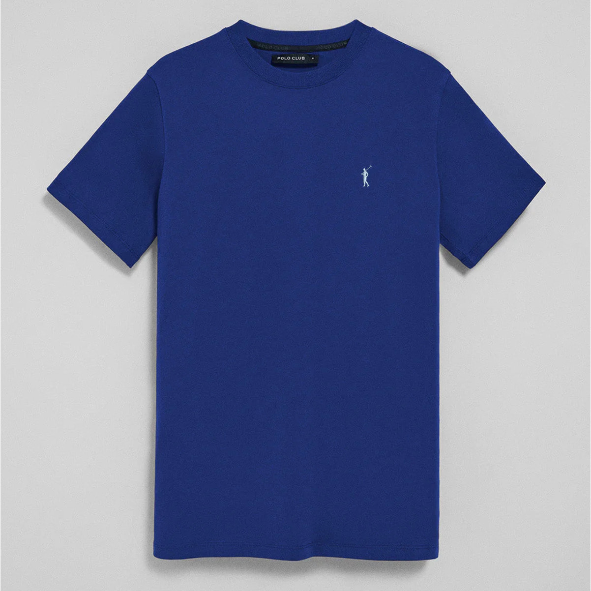 Camiseta azul royal con cuello redondo y bordado Rigby Go