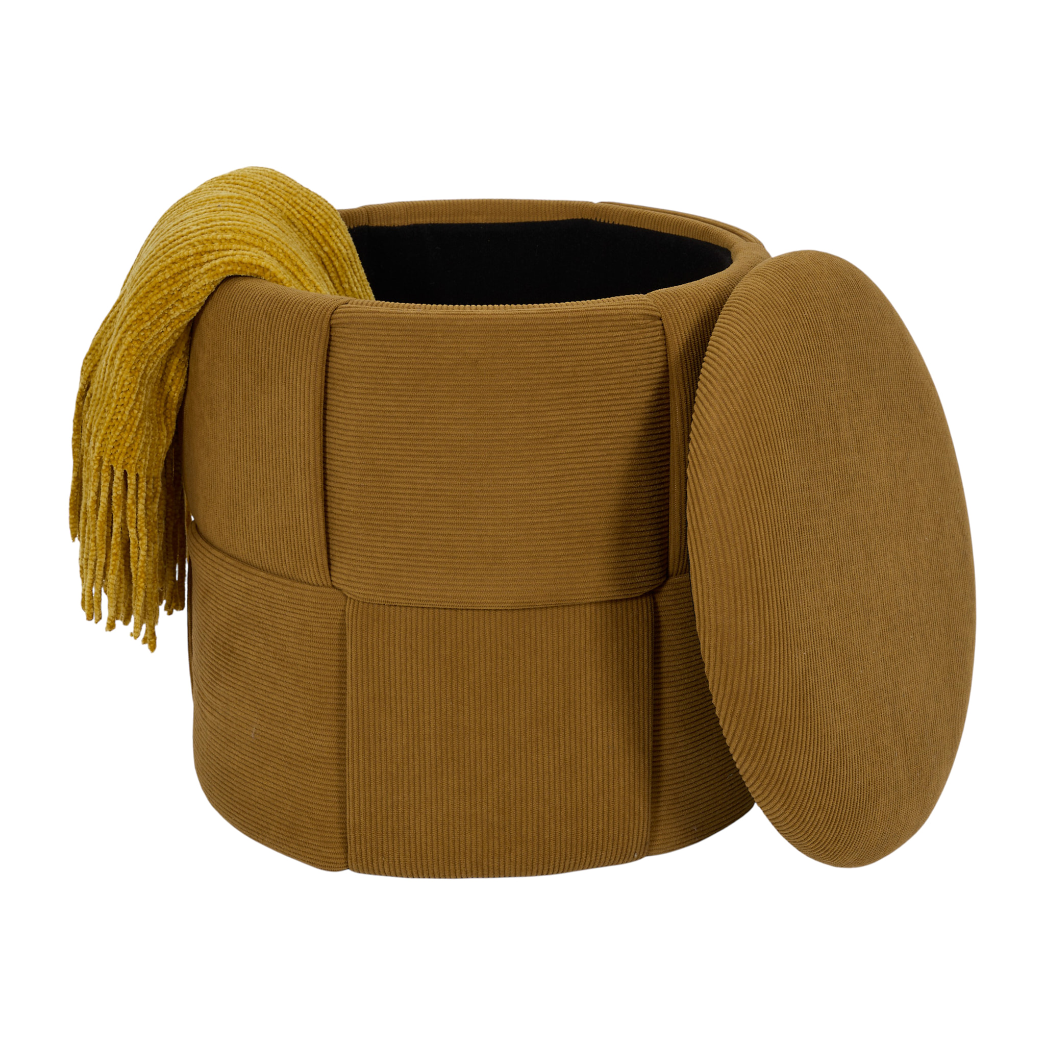 Pouf - HOME DECO FACTORY - Jules - Rangement - Tressé - Jaune
