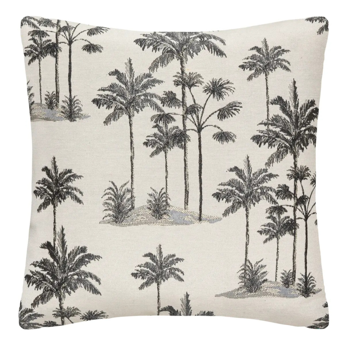 Housse de coussin "Palm" noir et blanc 40x40cm