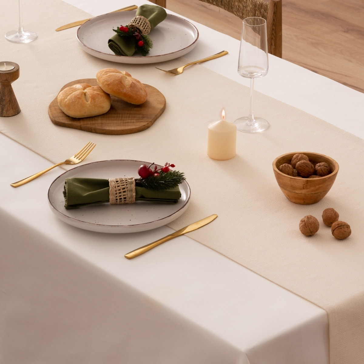 Camino de mesa EVOLET BEIGE-ORO