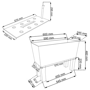 Jardinera alta rectangular 30 litros con autorriego color antracita 60 x 25 x 46 cm con patas