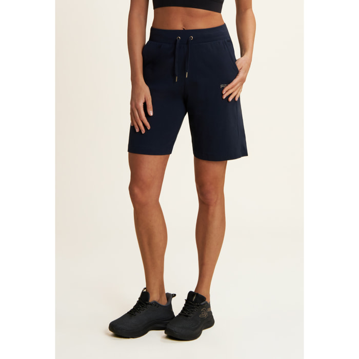 Bermuda in jersey con logo perline