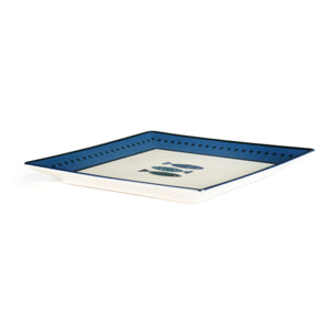 Servizio Piatti 18 Pezzi Quadrati Excelsa – Ocean, Ceramica Blu