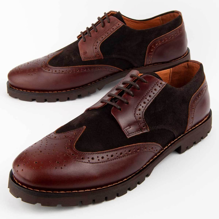 Zapato Oxford De Piel - Marron