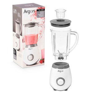 Frullatore bianco. Lame in acciaio inossidabile. 350W di potenza e 1.5L di capacità.