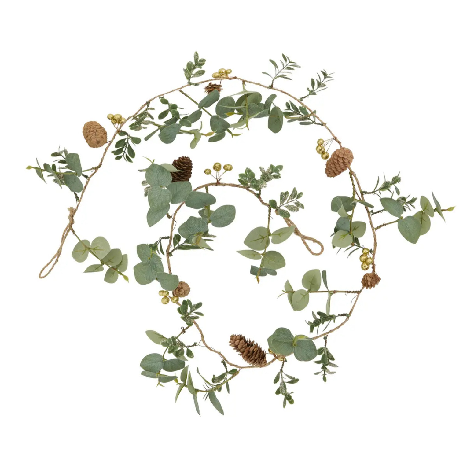 Guirlande pomme de pain et eucalyptus l.1,5m vert