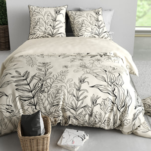 Parure Housse De Couette 3pcs 100% Satin de Coton 120 Fils THAIS