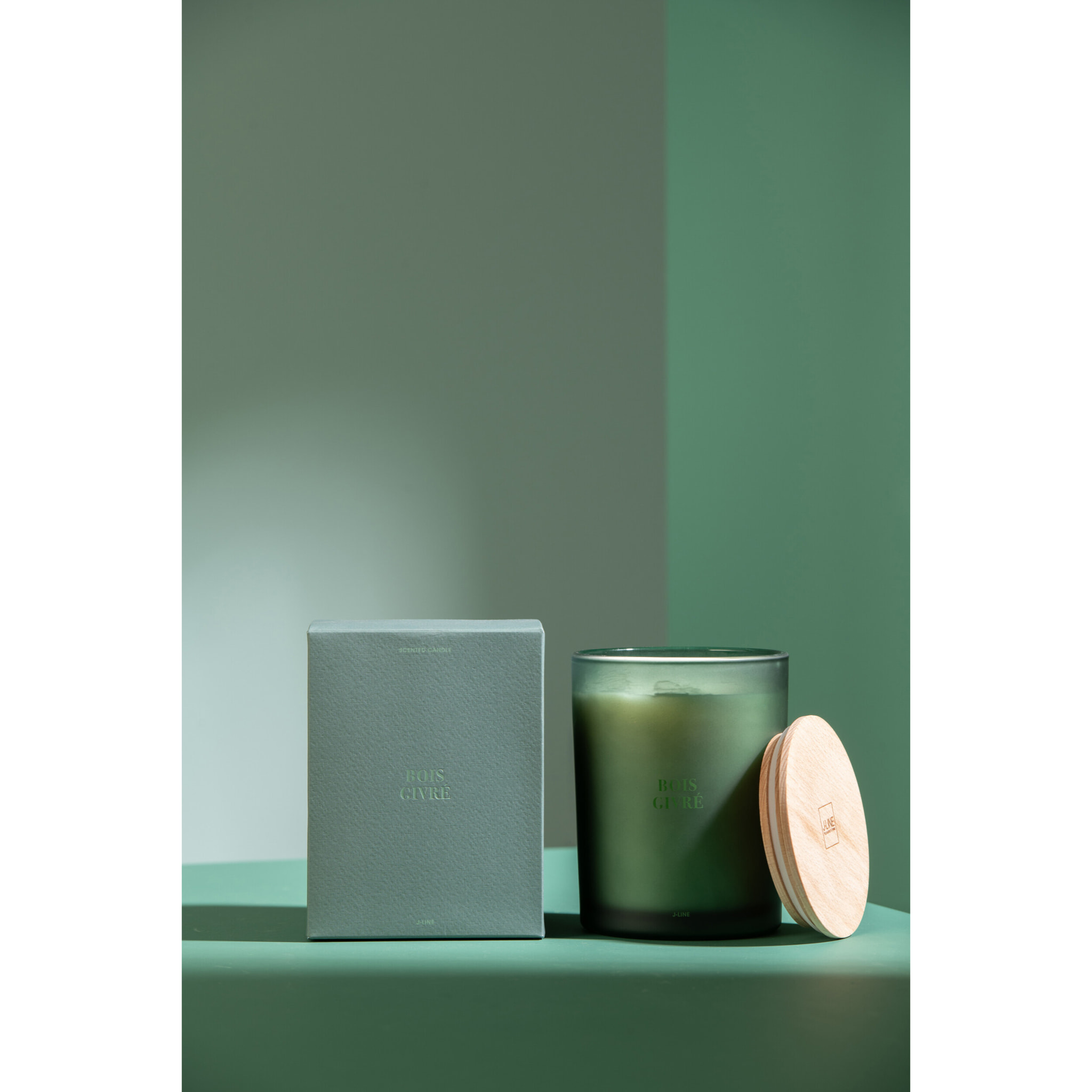 J-Line bougie parfumée Accords Essentiels - Bois Givré - vert - 52H
