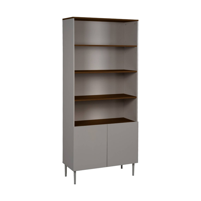 Etagère, bibliothèque décor bois piétement métal 6 niveaux ASHTON
