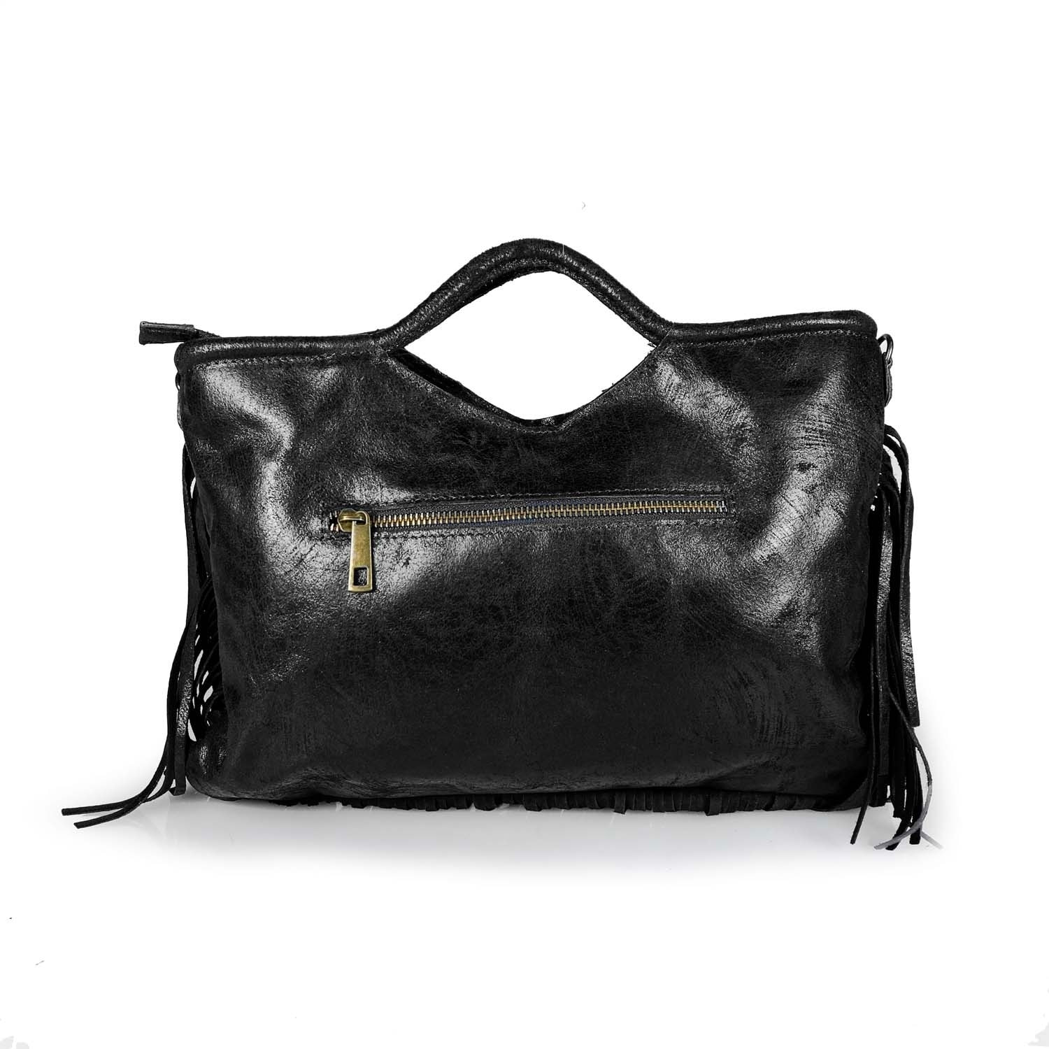Borse Donna colore Nero-in pelle Made in Italy 35x26x5cm