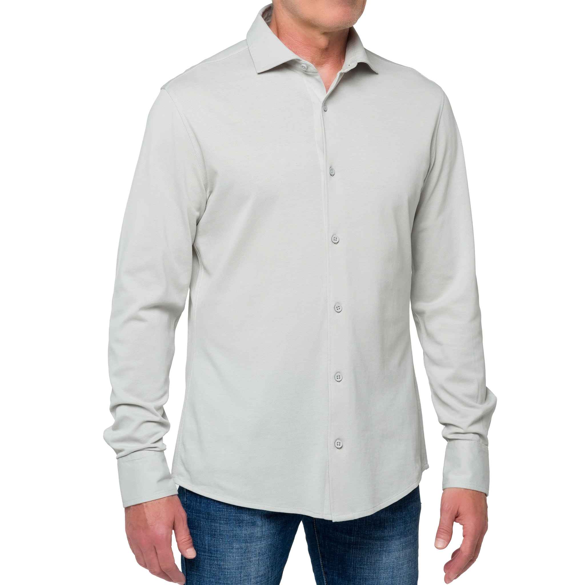 Camisa de manga larga en tela de algodón Hot Buttered Jefferson Gris