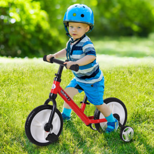 Bicicleta de Equilibrio con Pedales Ruedas Entrenamiento Rojo