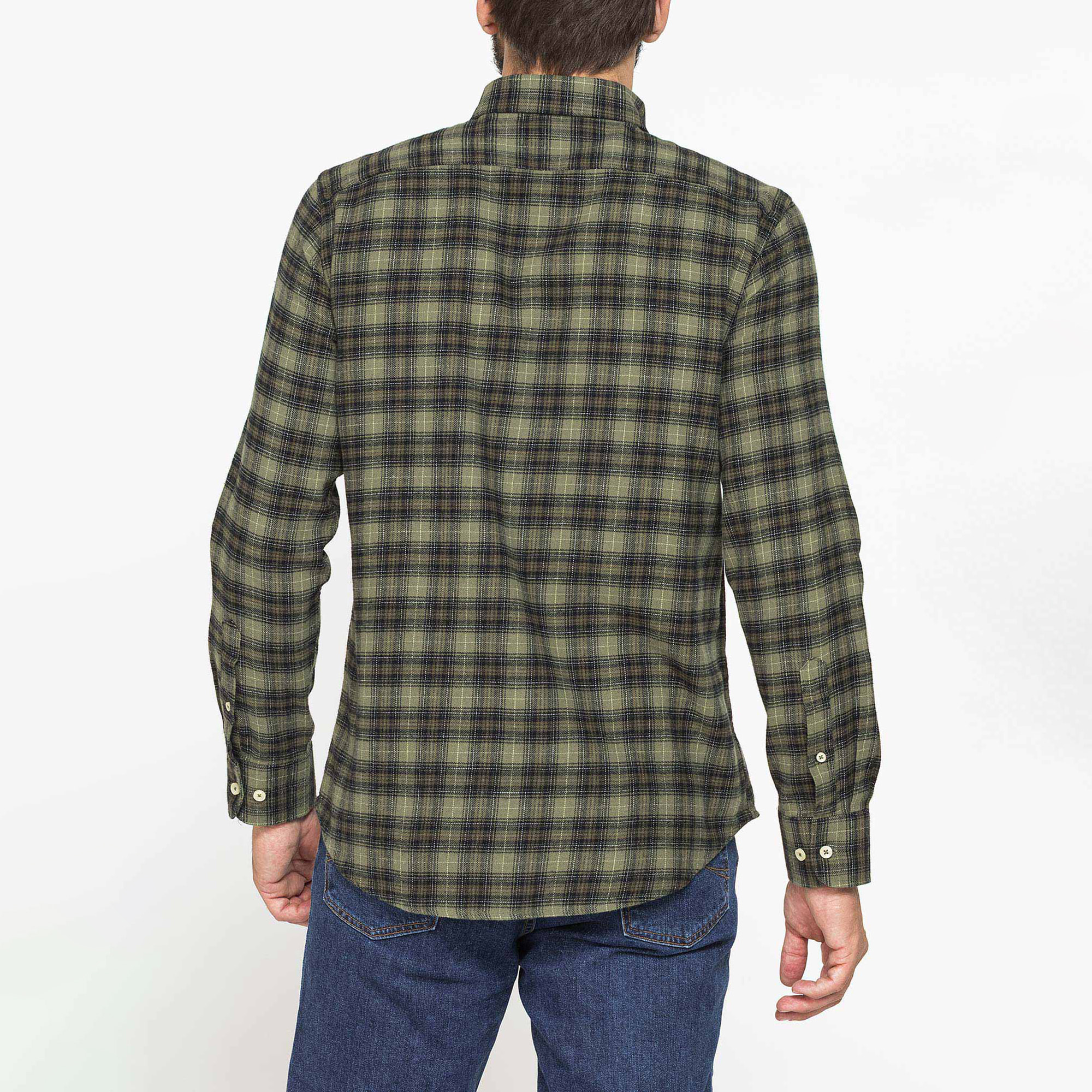 CAMICIA FANTASIA TINTO FILO IN FLANELLA LEGGERA