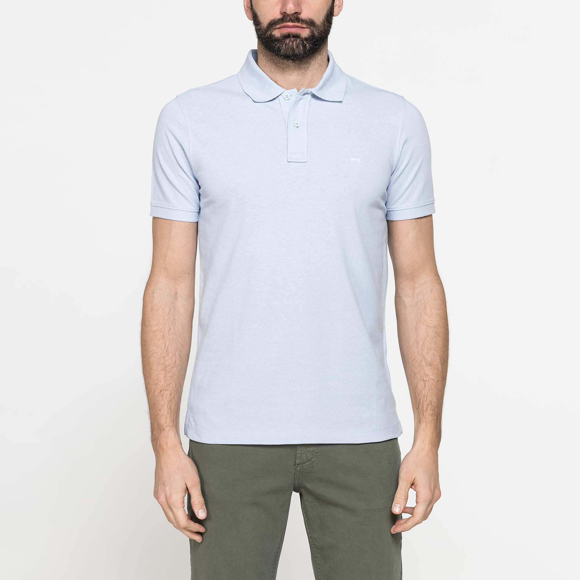 POLO MANICA CORTA IN COTONE E LINO