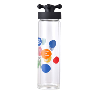 Botella de agua de doble pared 350ml borosilicato black & white be