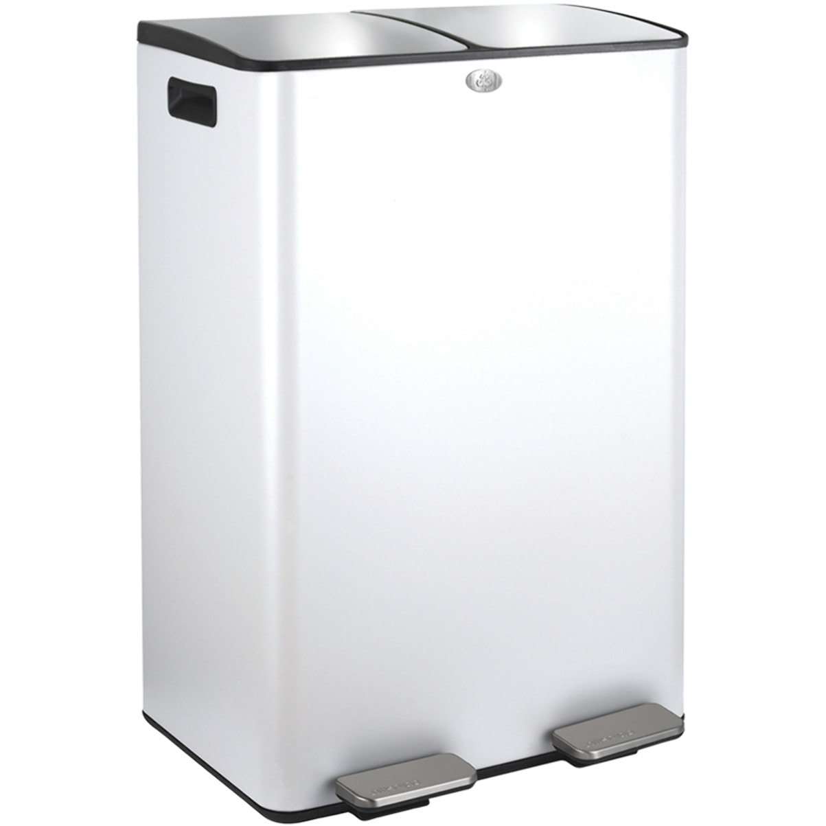 Poubelle tri Sélectif ALIYA 60L (2x30L) Acier Blanc mat Spirella